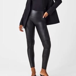 SPANX Faux Leather Moto Leggings